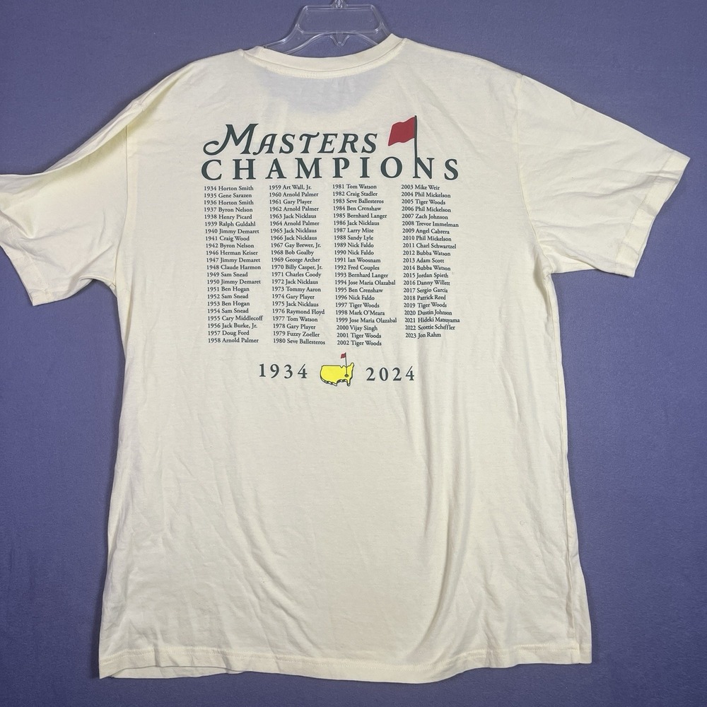 Masters T-Shirt Men XL Yellow 2024 Champions Golf Tournament Tee